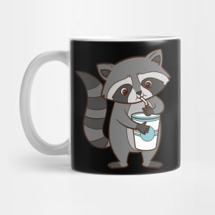 Raccoon with milkshake. Mug